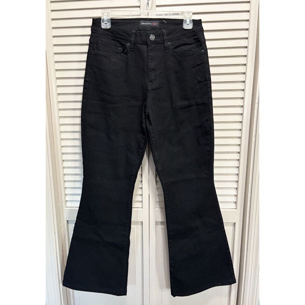 YMI Black Flare Denim Jeans Size 9/29 Mid Rise‎ Zip/Button Pockets